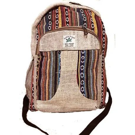 [BG1029-901] Hemp Cotton Multi Color Backpack - (NP23).webp