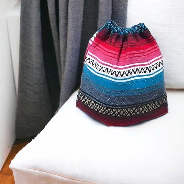 [BG1015-A] Mexican Blanket Bag String Back Pack - (SW968)