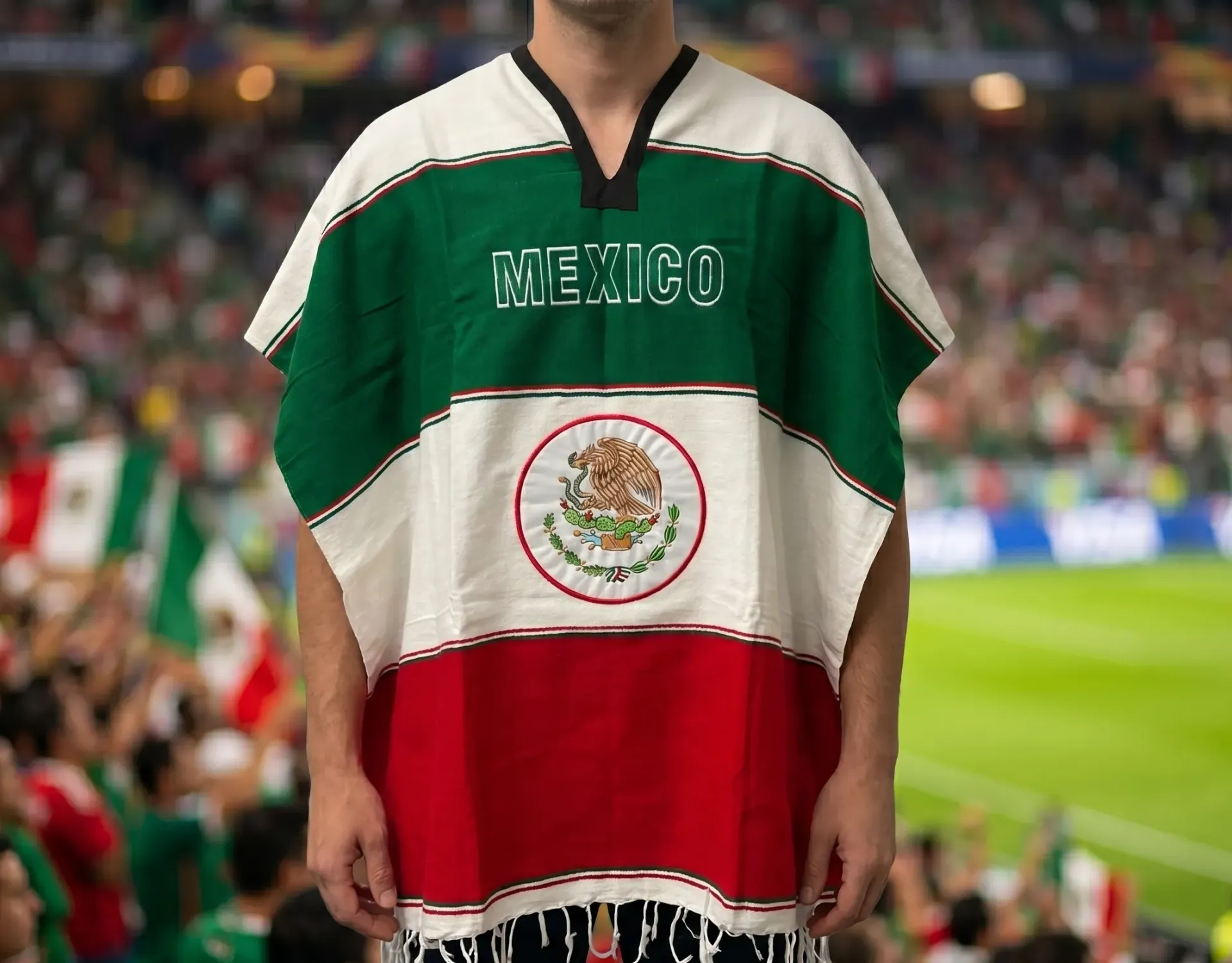 [PN3002-621] Mexican Soccer Poncho - (SM636)