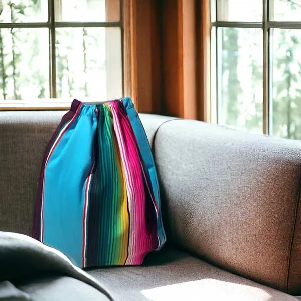 [BG1017-A] Pull String Sarape Back Pack - (SW702)