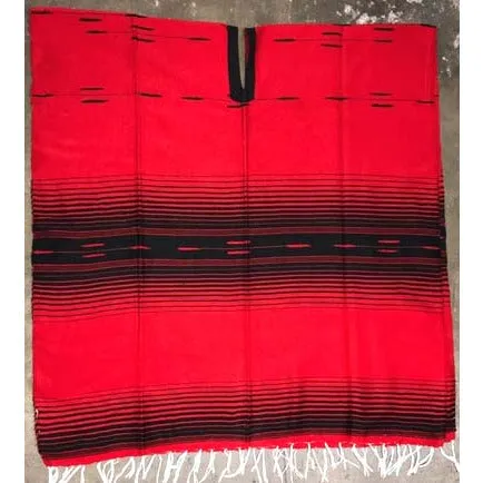 [PN1006-312] Two Color Saltillo Poncho - (SM616) (Red/Black)