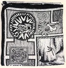 [BL5003-701] Indian Scene Blanket (SW279) (Black)