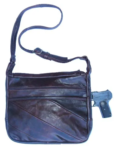 [LE1492-701] Leather Concealment Purse (SL492) (Black)