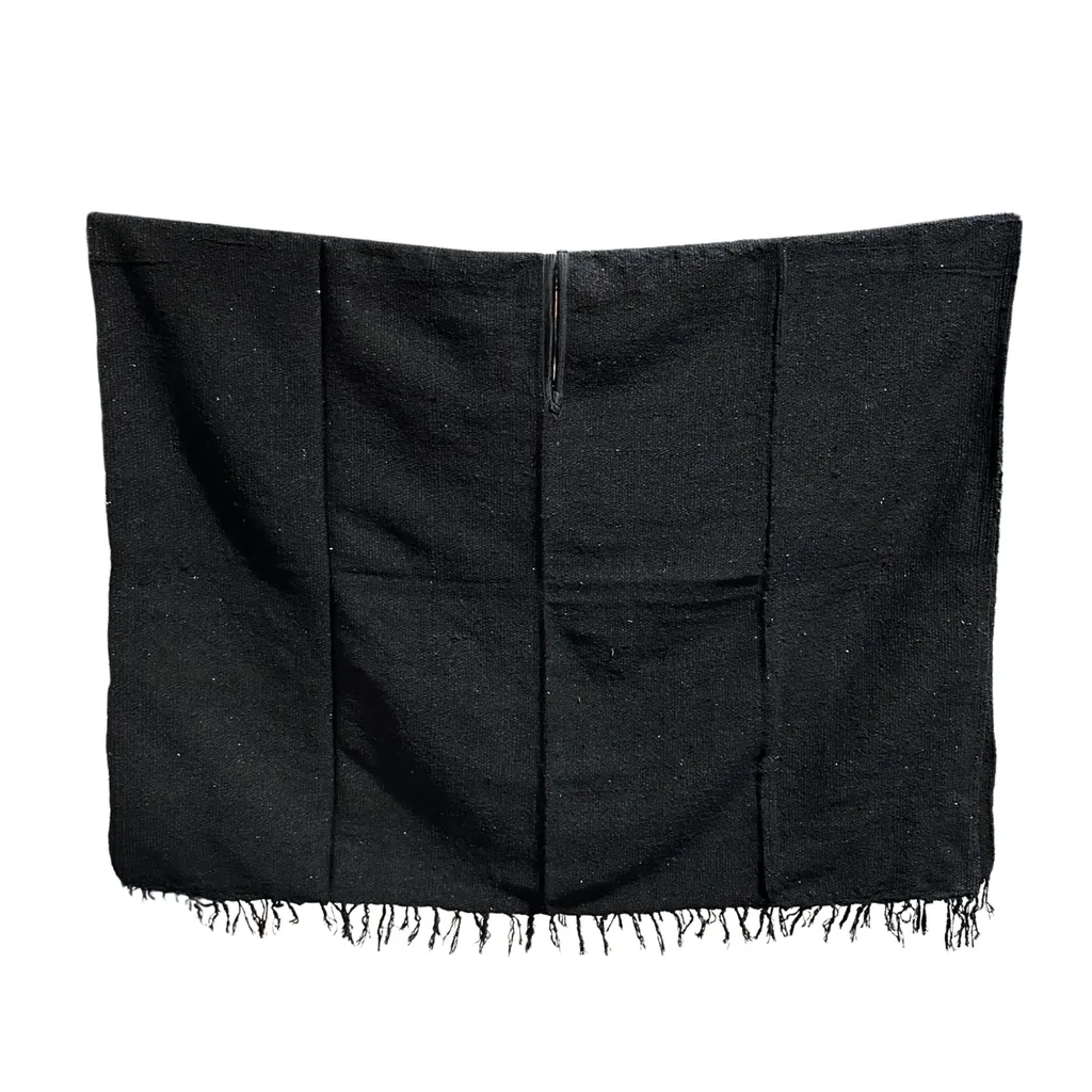 [PN1004-701] Plain Color Poncho - (SM633) (Black)
