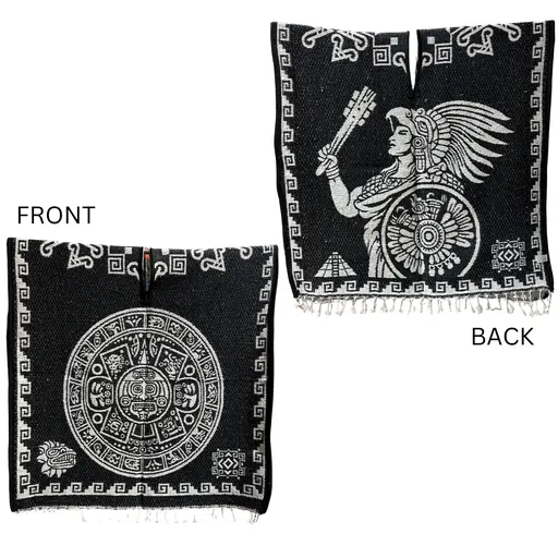 [PN2004-A] Mayan Calendar & Warrior Poncho - (SM646HW) (Assorted)