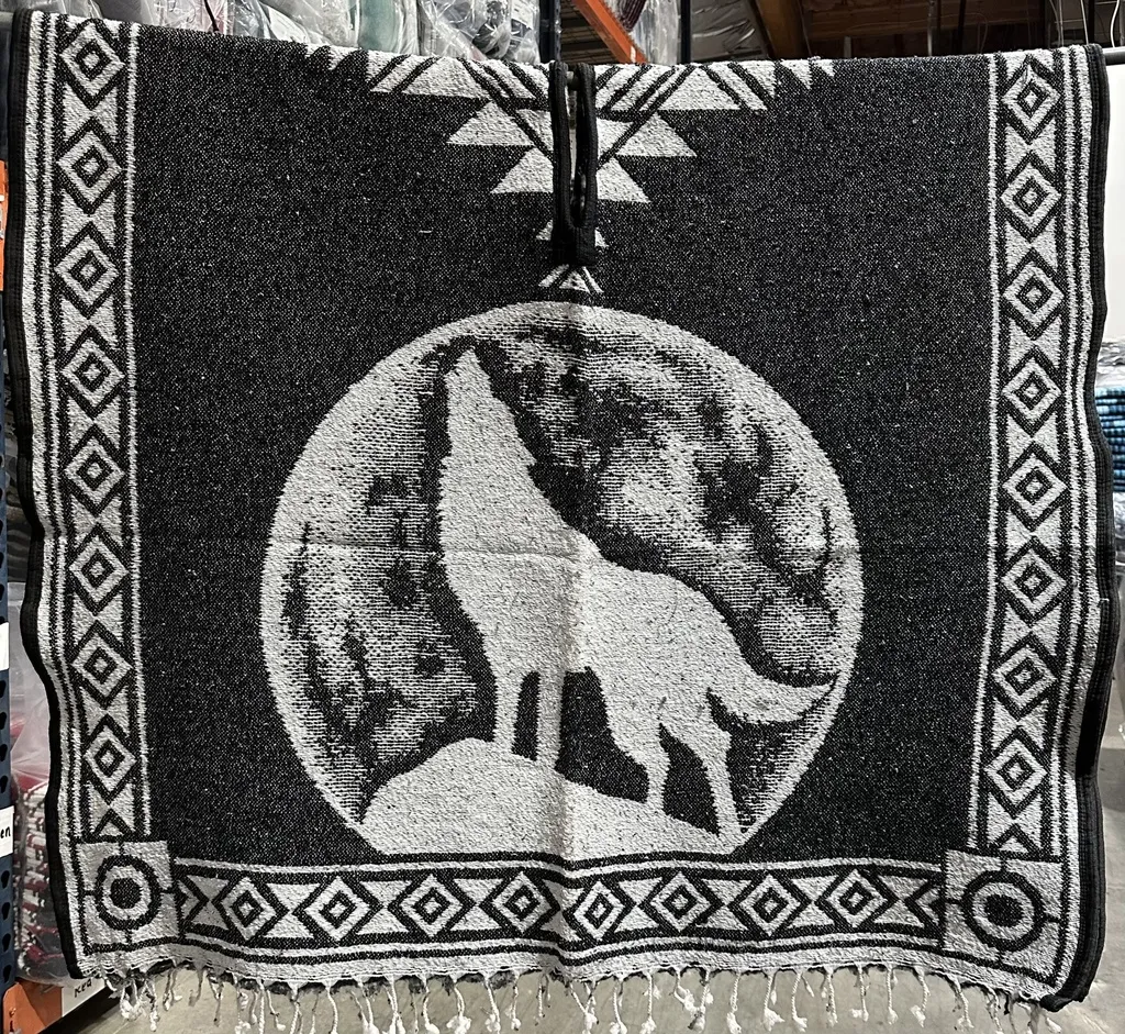 Howling Wolf Poncho-(SW994) (Steel Blue)