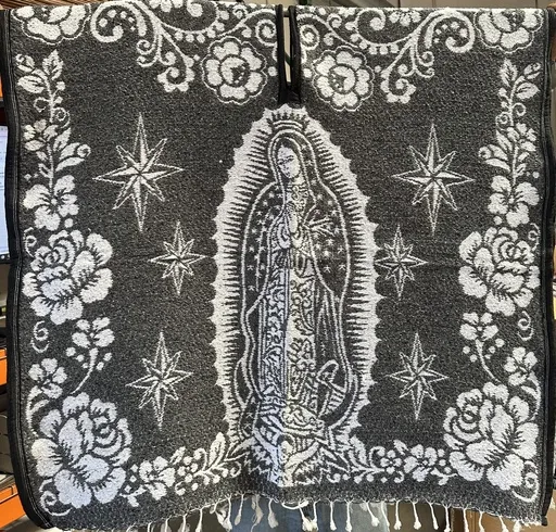 [PN2008-717] Virgen de Guadalupe Poncho - (SW967) (Black/White)