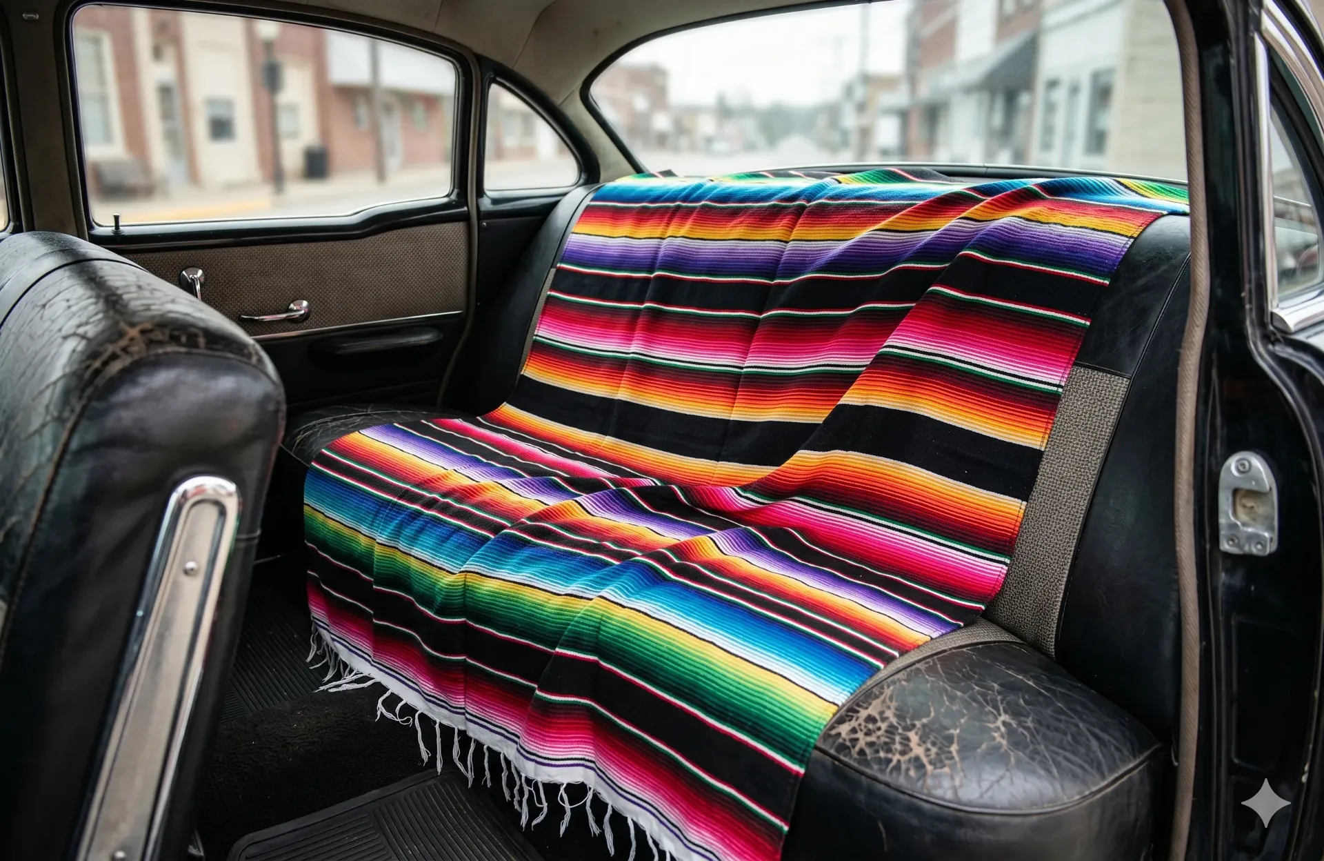 [BL4006-701] Large Sarape/Saltillo - (SW211) (Black)