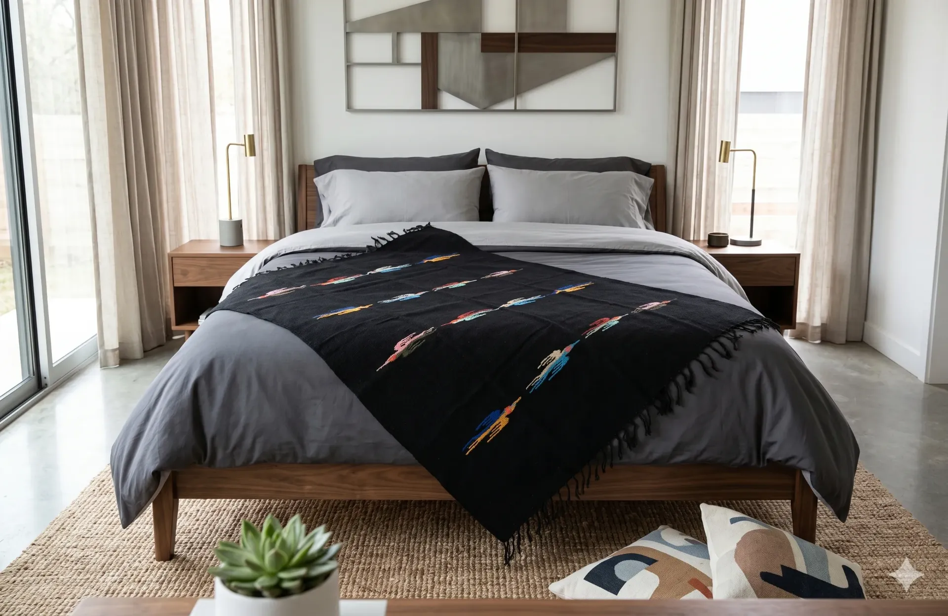 [BL2001-701] Thunder Bird Blanket (Golondrina) - (SW202) (Black)