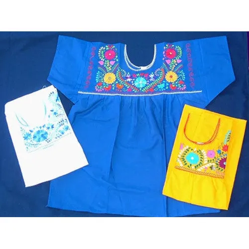 [AP4001-A-S] Embroidered Pueblo Blouse - (PB) (Small)