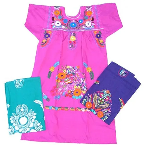 [AP4002-A-S] Embroidered Pueblo Dress-(PBD) (Small)