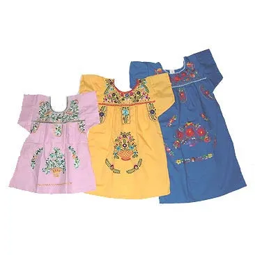 [AP4003-A-1] Kids Embroidered Pueblo Dress - (PBDK) (1)