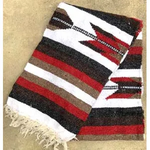 [BL3004-004] Multi Diamond Blanket (White/Rust/Brown*)