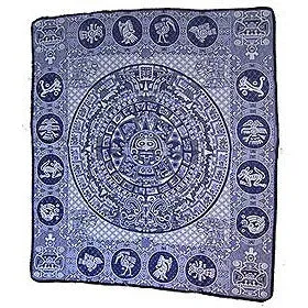 [BL5002-701] Aztec Calendar Blanket - (SW274) (Black)