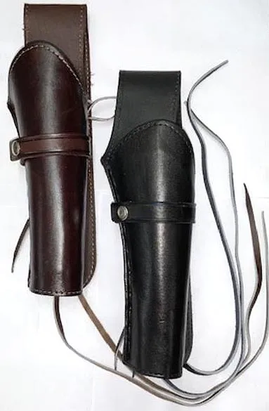 [GHO-08R-BLP] Right Plain Leather Pistol Holster - (SL345P) (Black, 8)