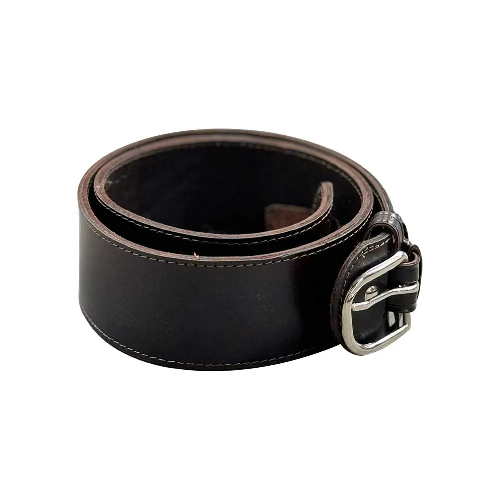 [GPB34--BLP] Plain Leather Powder Belt (Black, 34)